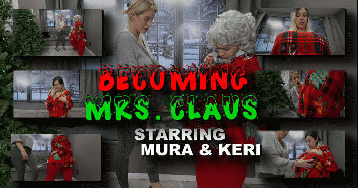 Mura is a goth girl who hates Christmas and tells Keri's Stepson that there is no Santa Keri is angry and while Keri is Talking to her Mura eats the Christmas cookies that were meant for Santa Claus. Later a Christmas outfit attaches itself to her and a Christmas tree appears. Keri enters and speculates that it may be the Christmas spirit. Suddenly Mura has a boob expansion and another Christmas decoration appears and then her tummy expands. After a while she becomes really big and her hair changes. KEr realizes Mura has turned into Mrs Claus and we hear Santa sleigh and Mura says "That is my ride" and wobbles out.

Breast Expansion,  Expansion,  Gaining Weight,  Growth Fetish,  Transformation Fantasies, Mura