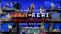 This is Act 1 with only Ashley; Keri will show up in Act 2.

PLOT: Dr. Ashley Lane, a statuesque blonde research scientist with piercing blue eyes and an insatiable appetite, steals an experimental growth serum from her laboratory and injects herself with the glowing green liquid, triggering a transformation that sends electric tingles through her body as she expands to colossal proportions, towering over the city's skyline. Her ultimate nemesis, the superheroine UltraKeri, must intervene before the city is reduced to rubble.
Ashley grows to the height of a skyscraper. Stepping into downtown with thunderous footfalls that boom on the asphalt beneath her bare feet, she giggles with delight at the miniature world before her. She plucks screaming citizens from office buildings with her manicured fingers, crushing some between her thumb and forefinger while flicking cars aside like toys, sending them spiraling through plate glass windows. The crunch of metal and concrete beneath her toes sends shivers of pleasure up her spine. When she pops a fleeing businessman into her mouth, she discovers his flesh dissolves into a sweet, candy-like substance that floods her system with an aphrodisiac rush, making her nipples harden against her stretched black latex.
Spotting a 747 attempting to evacuate civilians, she snatches it from the sky, running her tongue along its fuselage before pressing it against her body, moaning as the vibrating engines stimulate her most sensitive areas. Military helicopters circle her like mosquitoes, their missiles exploding harmlessly against her creamy skin, causing her to throw back her head in laughter. She crushes tanks beneath her heels, the sensation making her thighs quiver with excitement. Overcome with arousal, she tears away her remaining clothes, revealing her voluptuous bikini-clad form to the horrified city below. She plucks luxury sedans from the streets and slides them inside her black lace bra, grinding against a skyscraper until it collapses in a cloud of dust, and her body shudders in ecstasy.
After catching her breath, she strides toward the countryside to find something suitable to cover her goddess-like curves, promising to return. Hours later, she emerges wearing a different outfit The army has assembled its remaining military: a phalanx of tanks and a squadron of attack helicopters—but their renewed commitment only enrages her. With a hungry gleam in her eye, she decides to devour every last citizen and level every building except the airport. 

Act 2 will be out soon, and Ultra Keri will show up to defend what is left of the population.  

Keywords Ashley Lane, Media Impact, Giantess, Sex Toy, Hand Held, Booms, Shakes, Building Destruction
