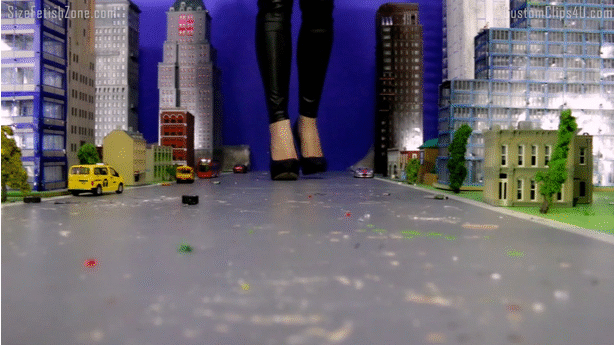 sunshine Tampa stars in this giantess Romp.  This was a custom for her to wear shoes and cat suit and do lots of damage with her shoes but also it should have lots of Vore and Car Crush and have the buildings tall enough so she can Grind them