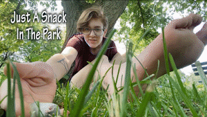 Taren is relaxing in the park when she notices you shrunken in the grass. Hoping that you're finally saved you go along with her, but quickly it turns out she plans to eat you! A fun building story going from being in her hand, teased about being eaten, and then finally Taren rubbing her tummy in the end.