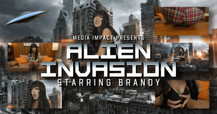 Aliens are attacking our cities but luckily the Government has a secret Super soldier project that involves Giant indestructible women. Brandy is one of them and she is defending her city after 5min she defeats the Aliens and takes 3 prisoners back to her Giantess home to interrogate.

This was a simple custom that has Brandy swatting and defeating UFO's but becouse it was only 5min I added the interrogation scene and back story to make it 13min

Brandy, SFX, ass, hand held