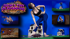 Irene Silver turns an ordinary miniature neighborhood into **Irene’s Tiny Playground**! After a mysterious drink leaves her captive trapped at a tiny size, Irene appears outside the windows of a dollhouse, towering over the helpless little occupant as she peers inside, teases him, and reaches into his miniature world.

Once Irene brings her tiny plaything outside, the real fun begins. Barefoot and dressed in a revealing black top with tight blue pants, she strolls among the model house and tiny cars as though the entire neighborhood belongs to her. Every deliberate step lands with earthquake-like stomp, violently shaking the ground beneath her captive and reminding him how completely powerless he is beneath this colossal woman.

Irene towers over the little property, plants her enormous feet dangerously close, steps around the house, and playfully poses above her trembling victim. She occasionally kneels for a closer inspection, reaches toward him with her enormous fingers, and then rises to unleash even more ground-shaking footsteps. From intimate dollhouse views to dramatic ground-level angles beneath Irene, **Irene’s Tiny Playground** delivers a fantasy filled with giant footsteps, barefoot domination, earthquake effects, looming POV shots, and one playful giantess enjoying total control over her tiny world.

Keywords:  Irene Silver, giantess, tiny man, earthquake steps, giant footsteps, barefoot giantess, giant feet, dollhouse POV, miniature neighborhood, size domination
