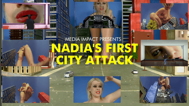 Finally edited the first city attack I shot with Nadia. This has some great Special FX as well as lots of booms and shakes and Amazing POV shots. Crush, vore, boob, and ass crush. This has it all. 