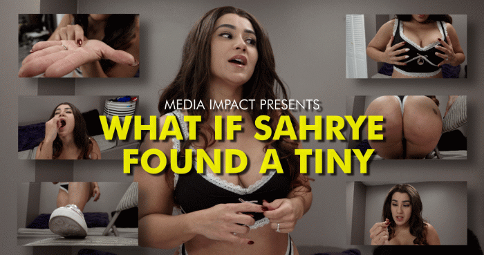 Can you do a video with Sahrye doing whatever it is her favorite thing to do to a tiny person is and how she’d end the tiny person and just what she’d do if she actually found a tiny person like that small? And have her do it and describe it in detail what she’s doing and how much she likes it again it’s just her own favorite thing to do to a tiny man whether it be boob crush, vore, feet, ass crush, crushing between her ass cheeks,  just stuff like that. Just her favorite thing to do to and to get rid of a tiny man hehe. And again just focus on doing it, describing it in detail, and just overall dialogue haha.


