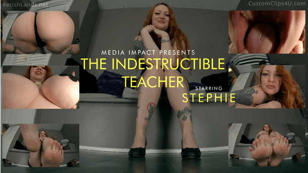 Stephie shrunk her teacher and she crushes him under her feet, ass, boobs, hands, and even arms. And eats him as well but he is indestructible.