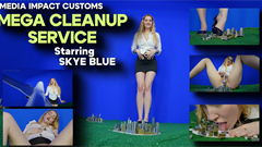 Skye Blue serves as a representative for a company assigned the unusual task of clearing out mini cities. Her approach is multifaceted and unconventional, involving methods such as crushing buildings underfoot and utilizing vore—a process where she consumes tiny inhabitants. There’s an air of provocative playfulness as she generates a slight sexual tension, pressing structures against her crotch with deliberate intent. When it comes to the tiny inhabitants, she has a particular penchant for them, sometimes consuming them or tucking them away within her cleavage or nestled against her crotch. Despite the nature of her work, Skye maintains a strict professional appearance, keeping her business attire impeccably in place, even though there’s an undeniable urge within her to abandon the formalities and strip down.

Keywords Skye Blue, Mega Giantess, Crushing Cities, 2 Camera, Sound Fx, Business Suite, Black Flats And Skirt, Licking Up Micro People, Giantess, Cities Crushed With Flats, Media Impact, Cleavage, Eating Micro Sized People, Booms And Shakes, Giantess Vore