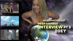 Zoey is a model taking part in her agency’s campaign which involves a series of interviews over a few months. She sees this as an opportunity to boost her career and is oblivious to what she is about to Happen.
She continues to grow throughout the interview until she is talking to the tiny earth.

Keywords Zoey, Mega Giantess, Interview, Sfx, Ass, Booms, Shakes, Building Destruction, Media Impact