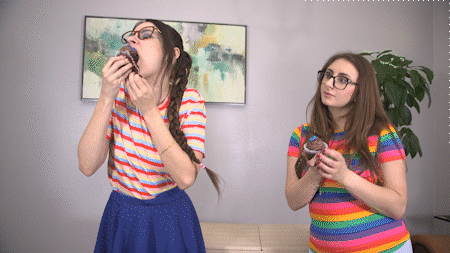 Ziva Fey and Penelope Kay got in trouble by eating a cupcake that a naughty student gave them which made them grow big and tall, ripping off their clothes.
Keywords: Penelope Kay, Ziva Fey, giant, magic cupcake, giant women, growth, growing, embarrassed, embarrassment, humiliation, enf, clothes destruction