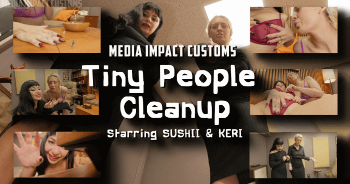 Sushii and Keri are bothered by the mess and they realize it is tiny people and they have fun disposing of them all in various ways. crush, vore, boobs and even masturbate with them.

Keywords Sushii Xhyvette, Keri Spectrum, Shrinking, Sex Toy, Crush, POV, Vore, Media Impact