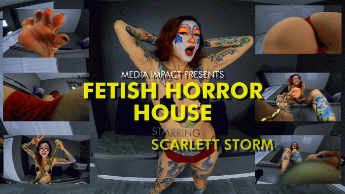   I would like to do a horror movie-like pov where you go to a haunted house that secretly uses your fetishes against you. Scarlett has her makeup on and is in pasties and a thong.  She tells the camera that this will be a show like no other. She starts performing asking the camera what its biggest fetishes are. Obviously, mine are boobs, bellybutton,  feet, and ass but I really like her sexy tattoos so include them too, please.  Once the camera tells her all the fetishes she starts to tease the camera from the chest down, smothering,  bouncing, or squeezing the camera in her boobs, bellybutton, and ass. Then she tells the camera to get on the floor and kicks smothers, and squeezes the camera with her toes and feet. She starts laughing creepily as she bends down to look at the camera between her feet. The camera asks what is so funny but she just gives you a creepy smile and just tells you to enjoy the show. All of a sudden she aggressively pins the camera under her feet and tells you to hold still the camera tries to squirm but to no avail as we hear Scarlett put something around the camera's neck and yank it tight. She removes her foot and the camera notices a chain around its neck. The camera asks what the fuck is going on to which Scarlett replies " You're all mine now!". The camera begs to be released but Scarlett again creepily says that the camera has nothing to worry about.  With her creepy clown magic,  the camera shrinks to a little bit below waist level. Scarlett measures the camera and says "Perfect size." Wouldn't want you to not be ae to FEEL the fun." The camera asks what that means to which Scarlett aggressively grabs the camera and starts slowly but aggressively hitting it with her boobs, belly button,  or ass whichever order she wants to. The camera starts to slowly feel his bones and insides break. but Scarlett isn't finished yet. She pushes the camera back and slowly starts shoving her big toe on the camera slowly increasing the pressure until she gouges the camera's eye out with her toe. The camera is in tremendous pain screaming and pleading for its life. Scarlett just laughs and exclaims how excited you should be to still have one good eye for the final act. The camera is gouged and nearly crushed completely pleading for its life. Scarlett gives the camera one last smile as her ass comes down over the camera lens the camera goes to darkness asking what she's doing now, gasping for air and desperately pleading for its life. Then we hear the camera slowly start to get its face/Head crushed in a variety of positions and views from between Scarlett's beautiful ass cheeks.  Sitting on the camera,  laying on her side, and finally laying on her stomach.  I want this process to take a few minutes,  at least 2 so we enjoy our final hitting.  As Scarlett uses the final crush, she takes a picture of her gory trophy between her beautiful cheeks.  If you could please send the pic at the end of the pov with her view/ camera view or a short video of the same thing I would really really like that.