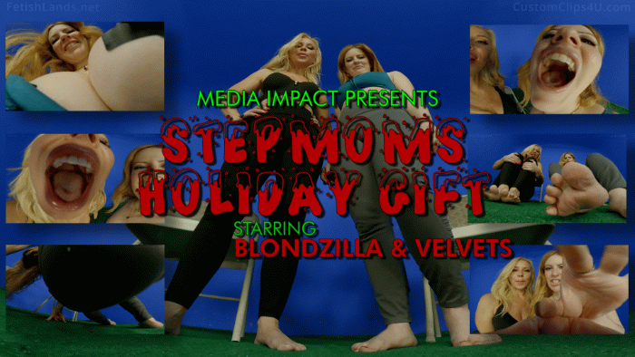 Jaquelyn Velvets Stepmom Blondzilla has got her a gift. The guy who has been bullying her is now tiny. They both tease him with feet, ass, cleavage, flicking him, etc. After some fun Velvets eats him.