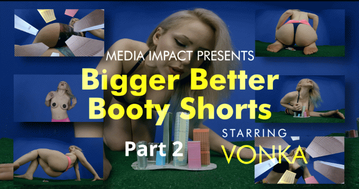 The growth and booty shorts action continues. Like the first part, this focuses on ass and boob crush but has some growth, booms, shakes, and feet.