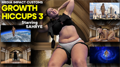 This will be a sequel to growth hiccups.

Sahrye is cali's boss the one she has called in the video. The room has finally been released by the cops and she is coming in to see what was left behind. Talking about Cali and how big and expensive of a fuck up that was. Making some remarks about how big Cali is and what's happened to her in the last couple days.

She ends up finding some of the formula that's been left behind in a small vial. It looks like it was skipped over. Sahrye makes a comment about sending it to the lab and seeing if they can perfect it. As she picks it up some getting on her hand which she wipes off on her dress across her legs.

Later sahrye is sitting down at the couch as she starts to feel weird. Her body tingly and filled with energy. She feels like her legs are numb as she lets out a hiccup. Her legs getting longer. Her dress tightening around her butt. Her feet expanding in her heels. Sahrye doesn't notice much at first as she lets out a couple more hiccups very slowly growing mostly located in her legs and butt. It isn't till she hears a seam pop across her butt that she stands up to check it out

Getting a little vertigo as she stands up. She hiccups again as she seems to jump up a couple inches confused at what's happening and why everything feels so tight. She begins to grow more. Her clothes slowly ripping off as her growth spurts get larger. Sahrye making comments about how she doesn't want to be like like last girls growing. Her dress tearing across her hips and her butt tathering and clinging to her body. Her heels snapping causing her to stumble. The larger she gets the more she panics. Eventually filling the room her head hitting the roof she crouches and bends as the last of her clothes start ripping off. Making comments on how much curvier she is how bigger her ass and tits are. Falling to her knees and curling down to fit in the room.

Sahrye manages to stay scrunched up in the room for quite a while holding back her hiccups and only letting small stifled ones escape her that only make her slightly bigger. As she holds back she tries to get her phone and call for help struggling with how small it is. She struggles more as holding back her growth is becoming harder especially as it starts making her moan and edge and orgasm. Managing to open up a video call.
The camera cutting to take the POV of her phone below her. Her body scrunched over the phone filling the room. She calls for help from building security as she starts to orgasm and grow. Falling and blocking the camera with her body as she can be heard outgrowing the room. Her legs bursting down a wall. Her head ripping thru another right after. The ceiling falling and crumbling. More and more destruction being heard thru the blocked camera as Sahrye continues to panic and call for help.

Keywords Sahrye, Growth, Specia Fx, Giantess, Media Impact