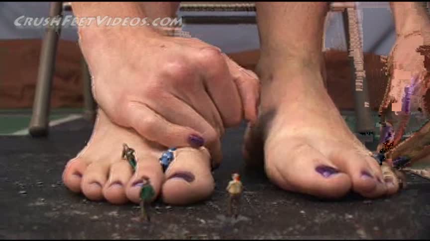 <p>Violetta has collected all the people that she does not like and is going to get revenge on them by using them as toe separators and eventually crushing them underfeet.</p>