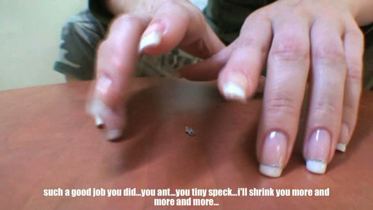 <p>kissa shrunk down some guy that was infatuated about her fingernails into micro size. you can't blame him. she got those long, perfect, sexy fingernails, and now he will get to lick those awesome french tips with his tongue from close! great close-ups, speach, and extreme-pov scene.</p>