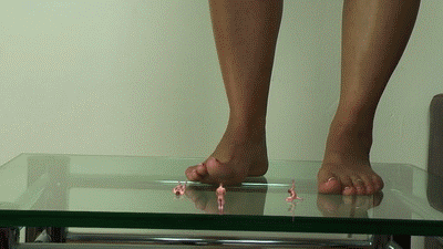 beautiful lena is back to unleash her perfect, smooth soles and CRUSH her helpless tiny victims. she got them all lined up on her huge glass table, jerking of to the divine site of her towering over them, or simply begging for their lives. she will crush them into a pulp, one by one! glass-floor view, crush, soles, special-effects, animated tiny men. enjoy!(as always, lena speaks russian).
